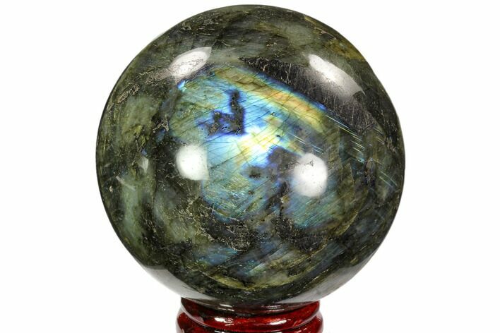 Flashy, Polished Labradorite Sphere - Great Color Play #103689